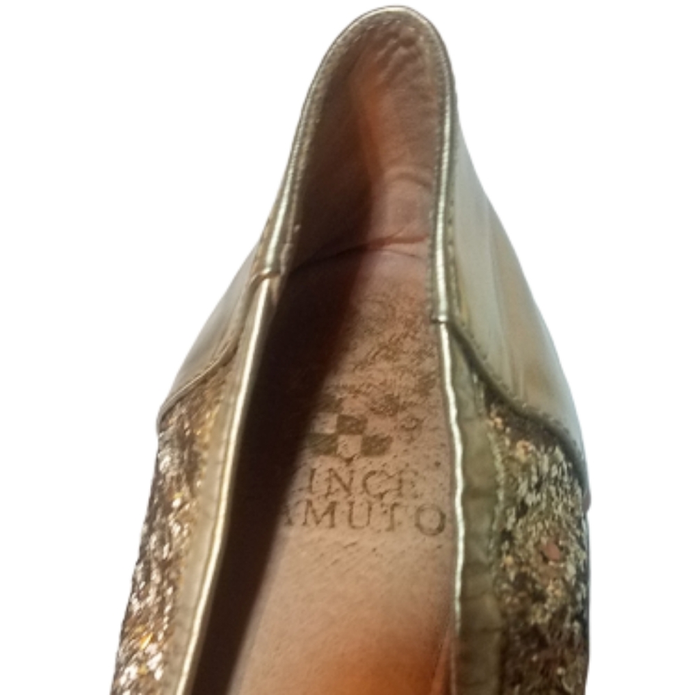 Vince Camuto Sequin Round Toe Ballet Flat Shoes - Picture 5 of 6
